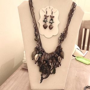 2-pc Necklace and Earrings Set "Copper Mermaid"